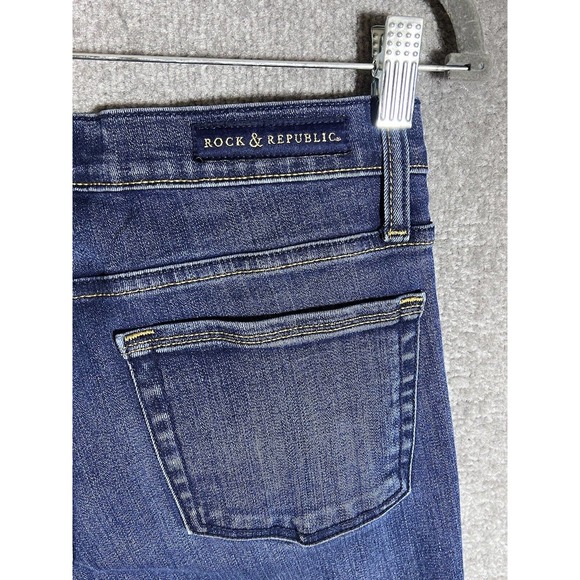 Rock & Republic Berlin Skinny‎ Jeans Womens Size 6 Stretch Blue Denim Pockets - Picture 7 of 12